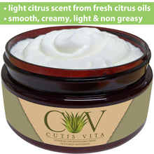 Load image into Gallery viewer, Natural Moisturizing Cream – Aloe Vera and Shea Butter developed for Eczema Rosacea Psoriasis Rashes Redness and Cracked Itchy Skin Relief – Relieve Dry Skin Naturally (8 .oz Jar plus Free 1/2 .oz )
